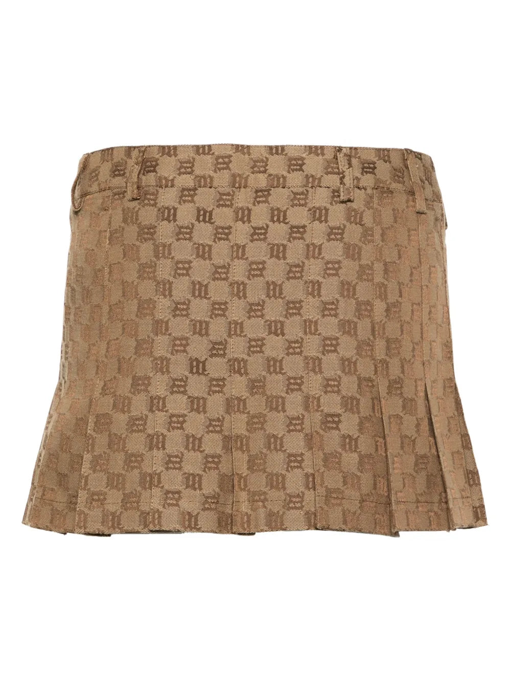 Monogram-Jacquard Pleated Miniskirt