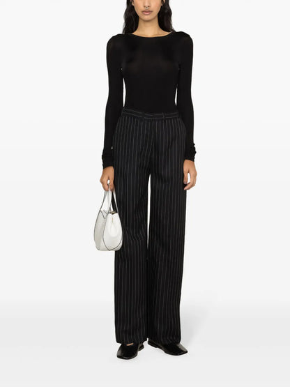 Fine-Ribbed Crew-Neck Top