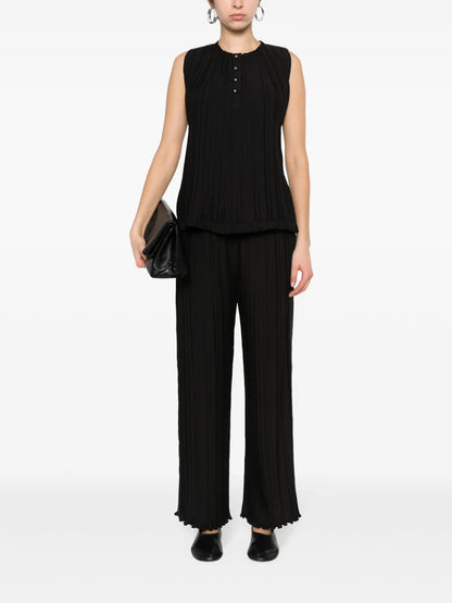 Plissé Wide-Leg Trousers