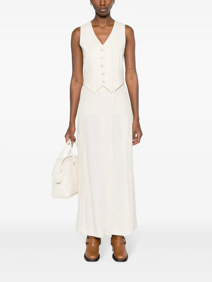 Pleated Crepe Wrap Skirt