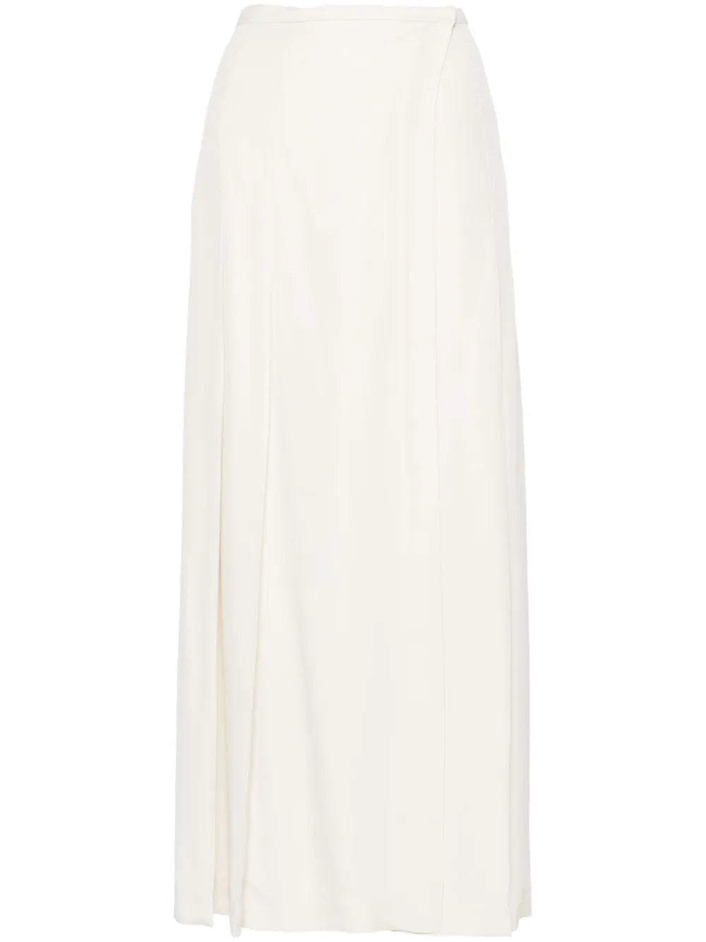 Pleated Crepe Wrap Skirt
