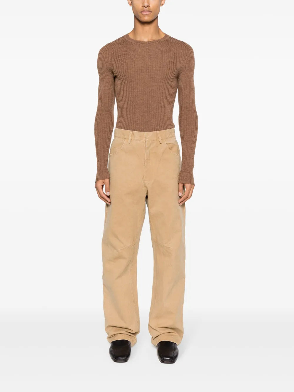 Loose-Leg Cotton Trousers