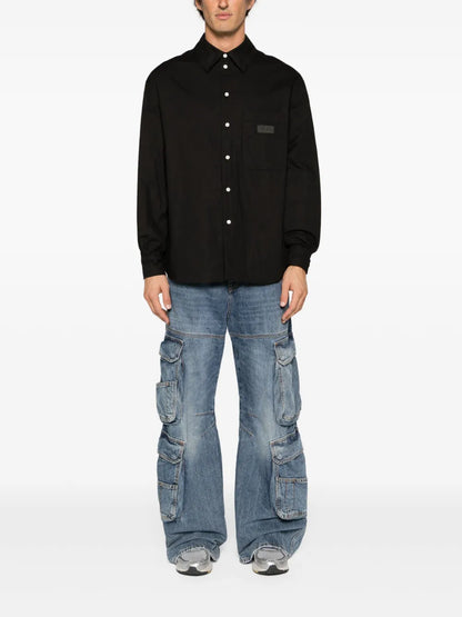 Logo-Patch Padded Shirt Jacket