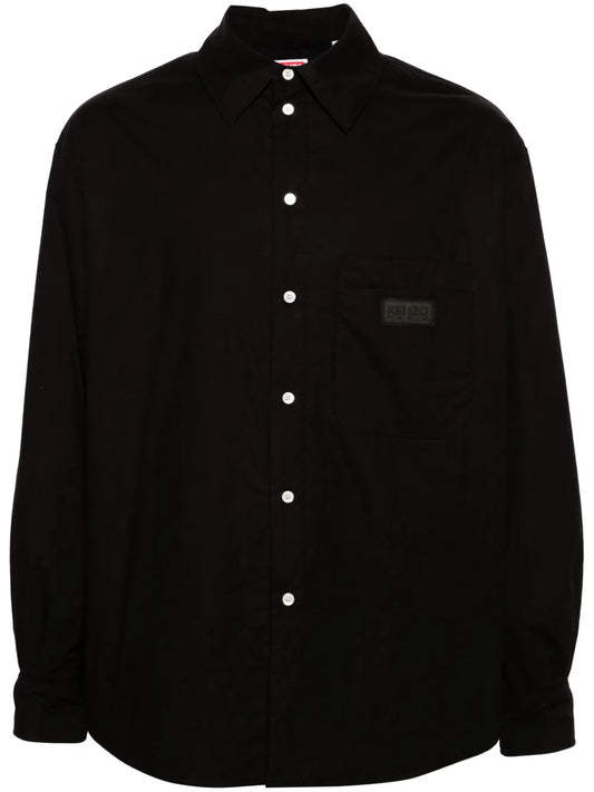 Logo-Patch Padded Shirt Jacket