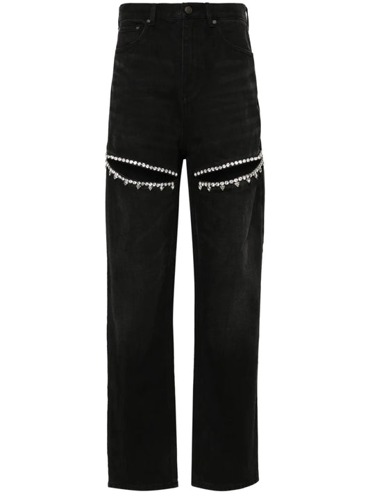 Crystal Slit Tapered Leg