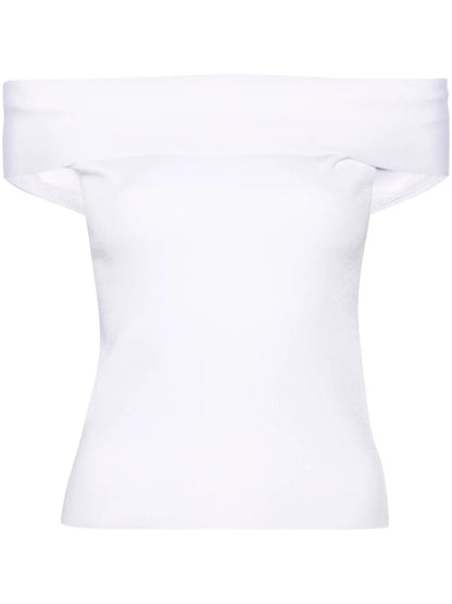 Off-Shoulder Fine-Ribbed Top