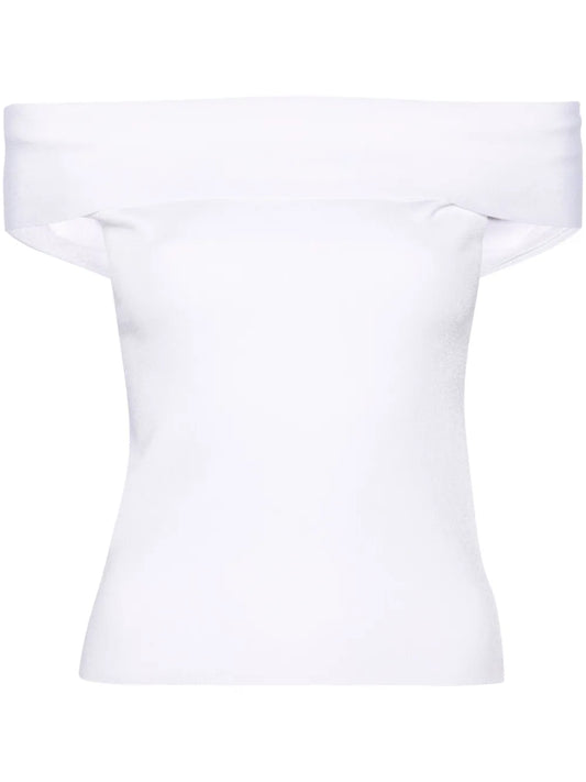 Off-Shoulder Fine-Ribbed Top