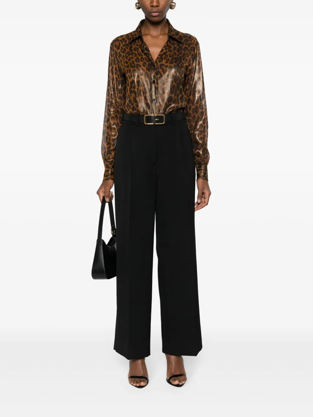 Leopard-Print Silk Shirt