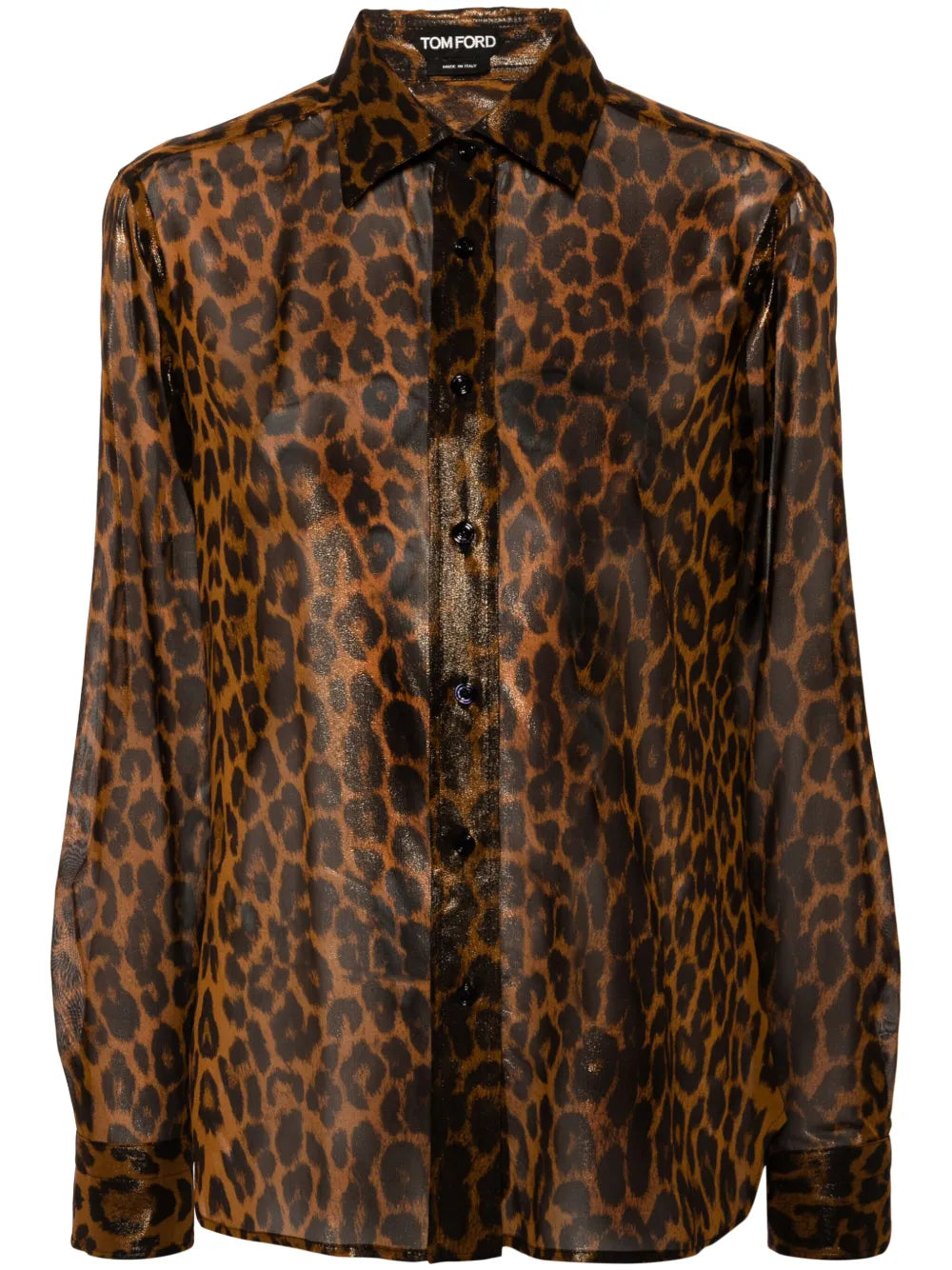 Leopard-Print Silk Shirt