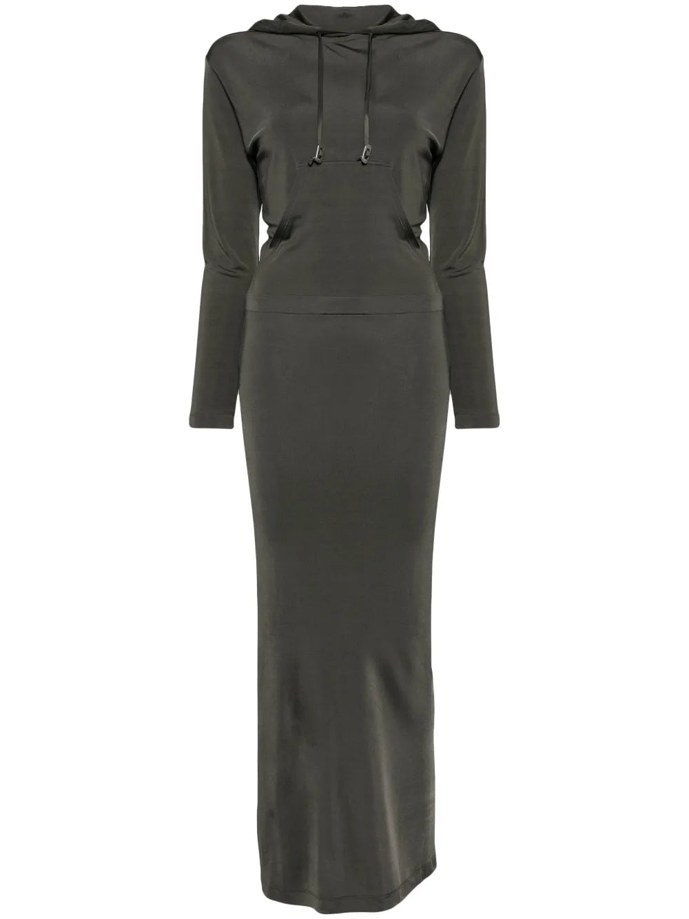 Open-Back Hooded Maxi Dress