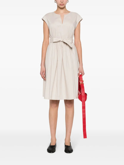 Ruched Poplin Cotton Dress
