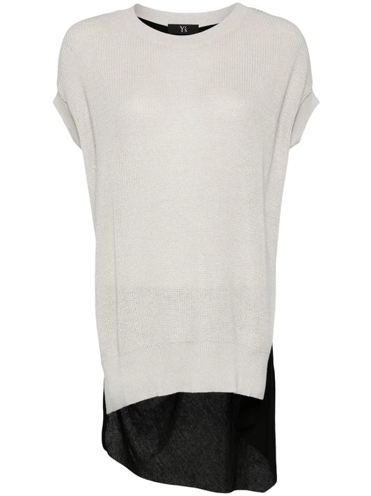 Layered-Effect Asymmetric Cotton T-Shirt