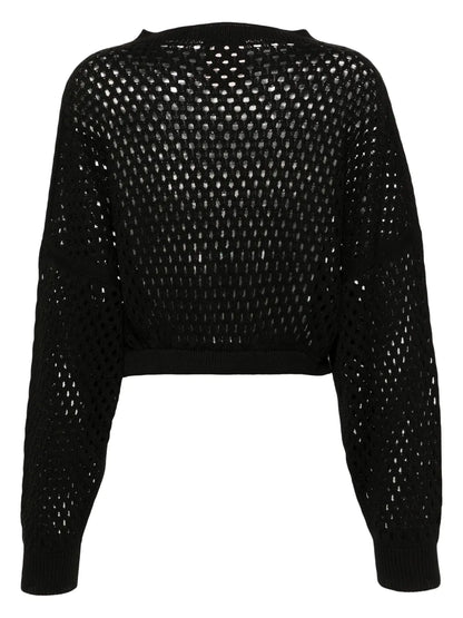 Drop-Shoulder Open-Knit Jumper
