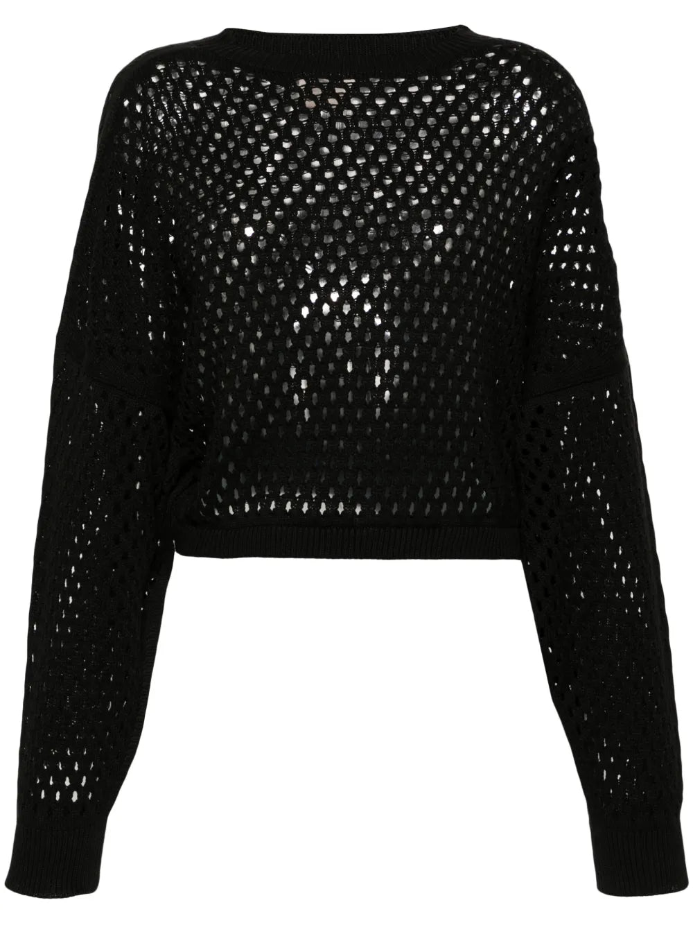 Drop-Shoulder Open-Knit Jumper
