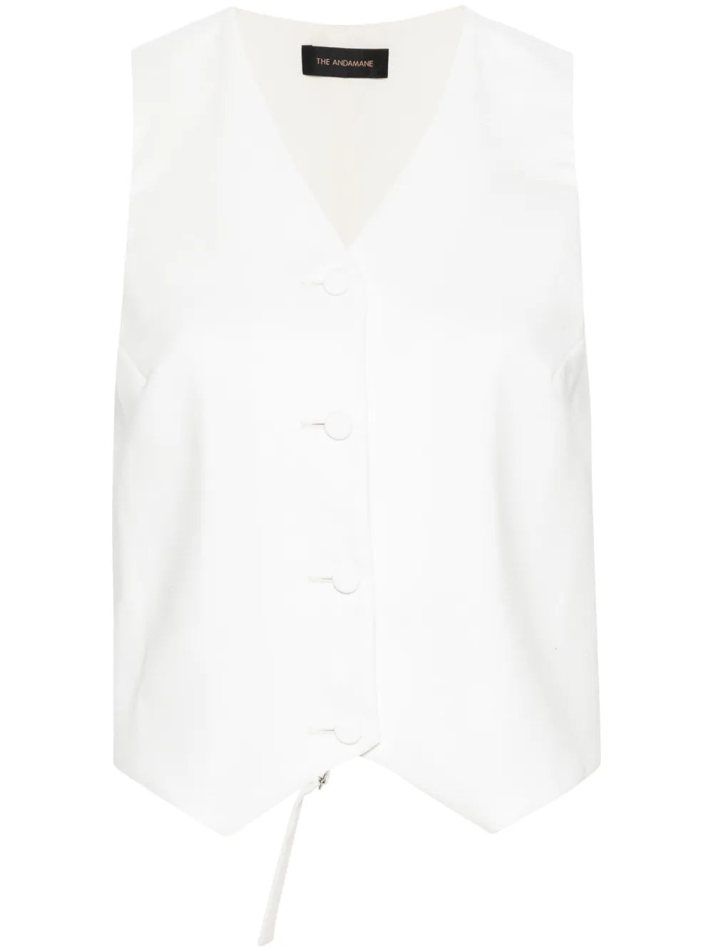Button-Up Crepe Waistcoat