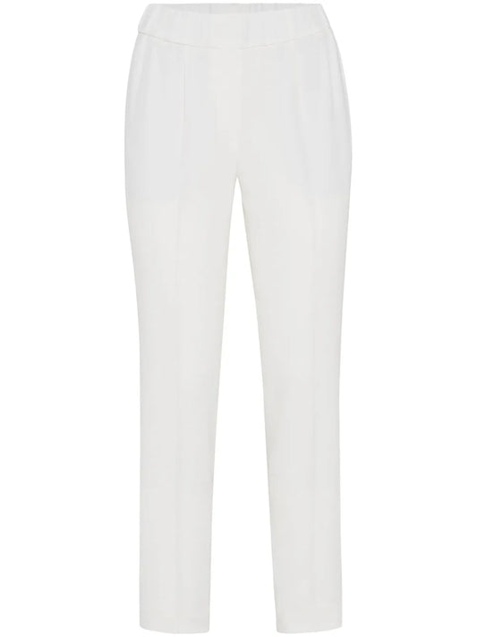 Silk-Blend Cropped Trousers