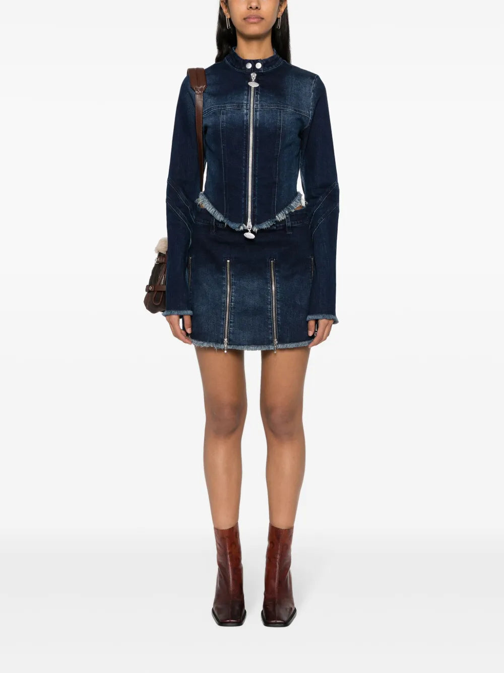 Frayed-Detail Denim Jacket