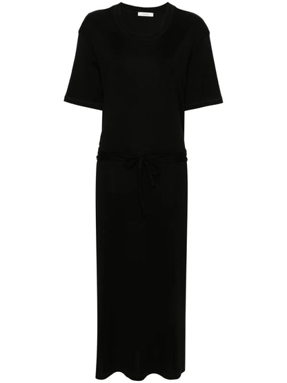 Ribbed-Knit Belted Maxi Dress