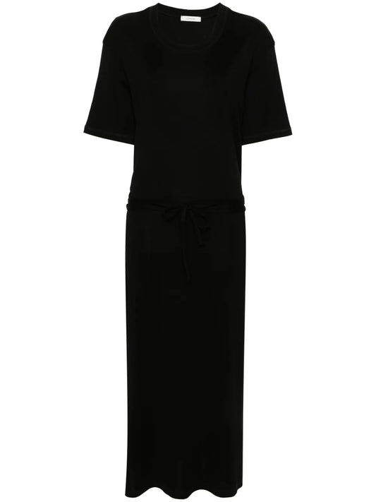 Ribbed-Knit Belted Maxi Dress