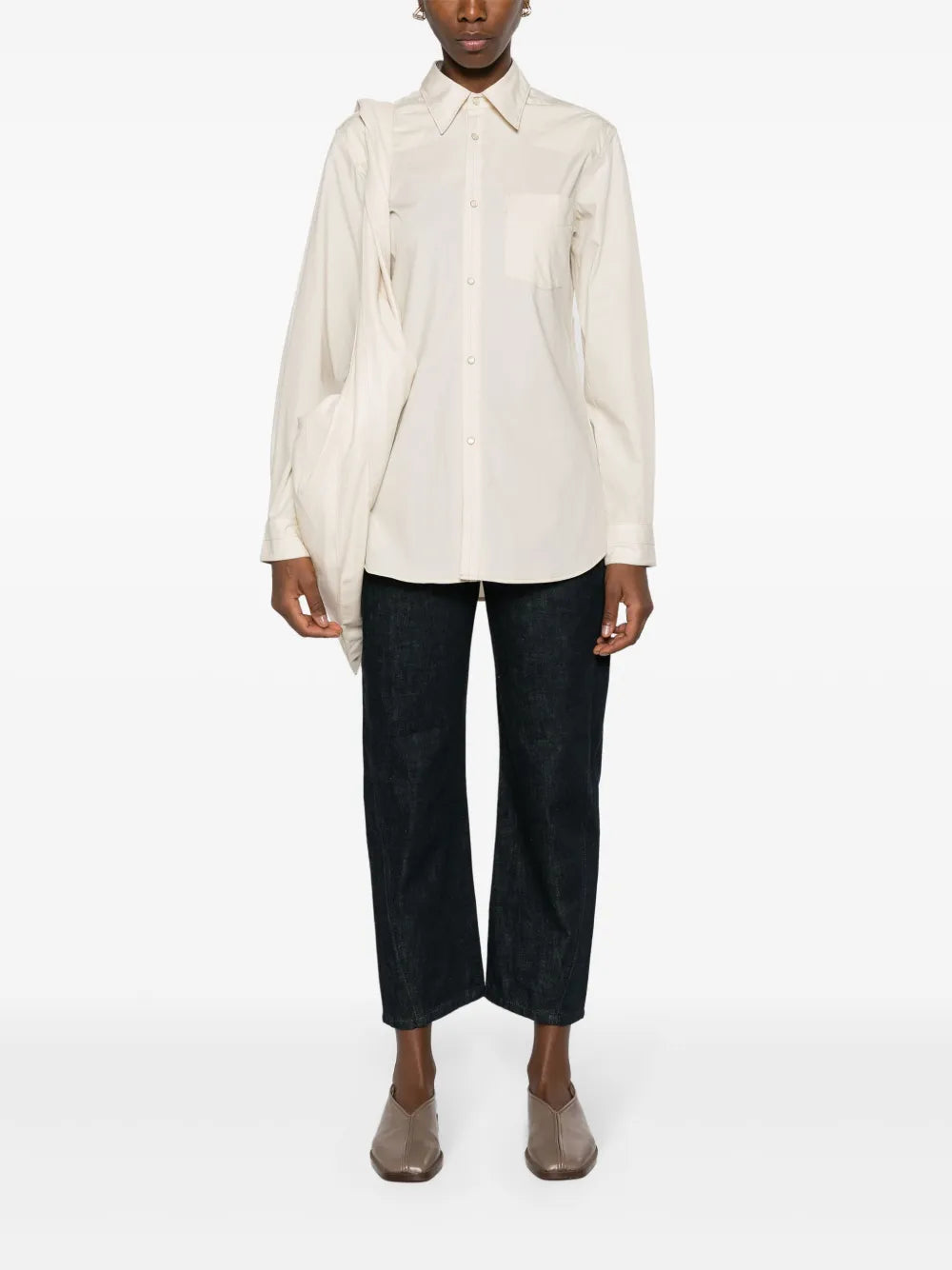 Twisted High-Rise Cropped Jeans