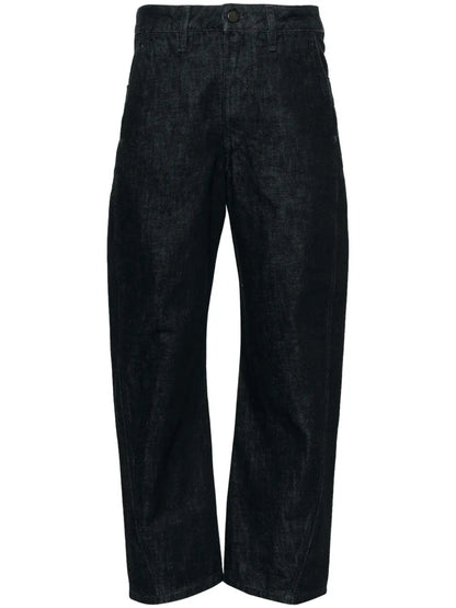 Twisted High-Rise Cropped Jeans