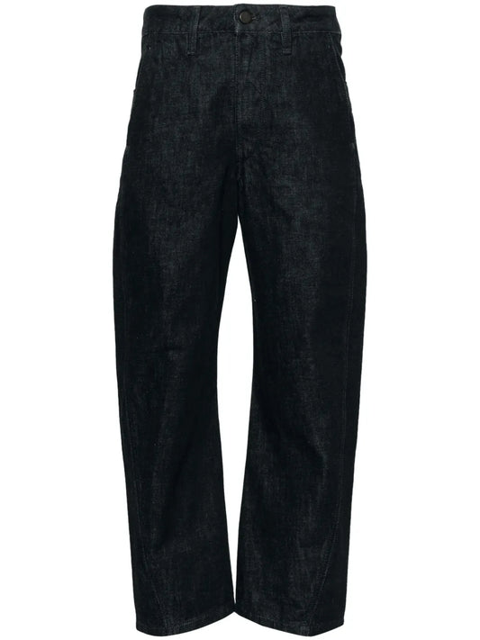 Twisted High-Rise Cropped Jeans