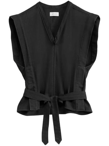Self-Tie Sleeveless Jacket