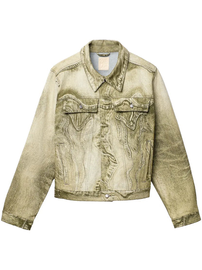 Swirl-Print Denim Jacket