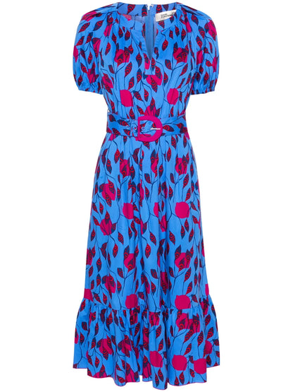Lindy Floral-Print Midi Dress