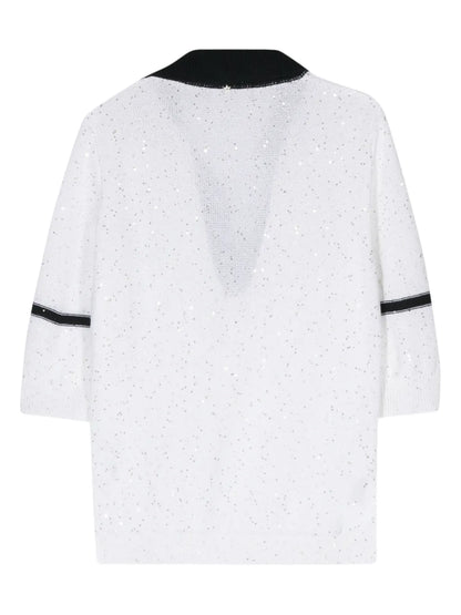 Sequin-Embellished Knitted Top