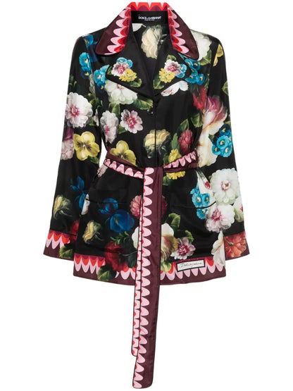 Floral-Print Silk Shirt