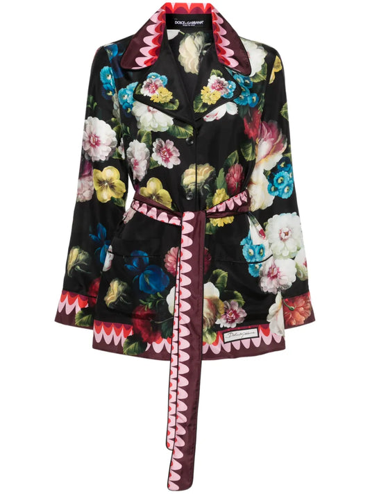Floral-Print Silk Shirt