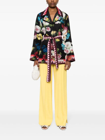 Floral-Print Silk Shirt