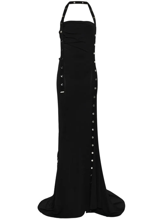 Halterneck Open-Back Maxi Dress