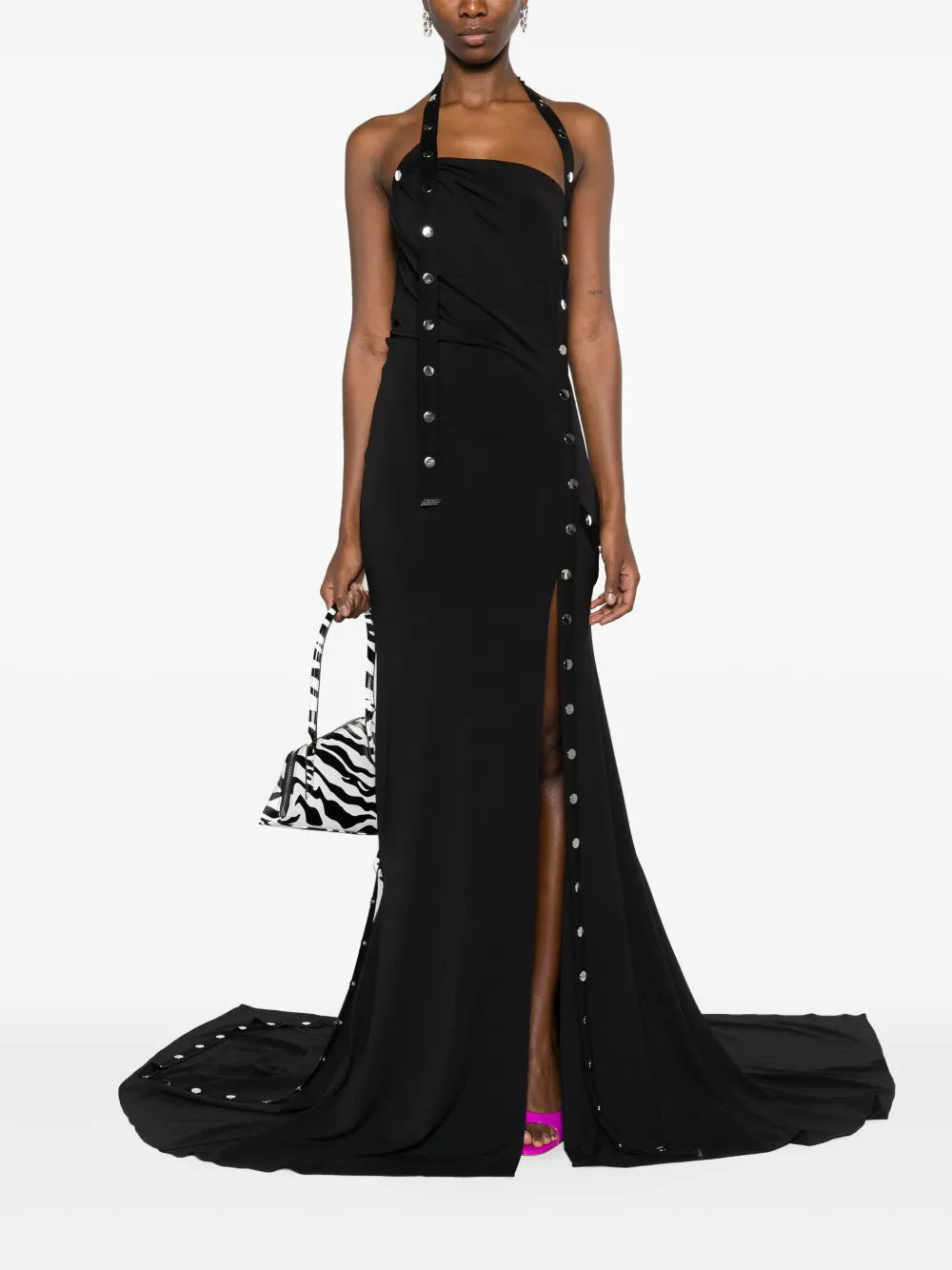 Halterneck Open-Back Maxi Dress