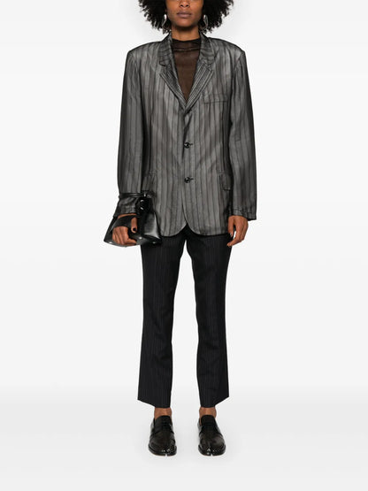 Pinstripe Slim-Cut Tailored Trousers