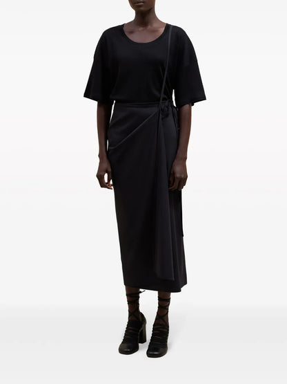 Tied Wrap Midi Skirt