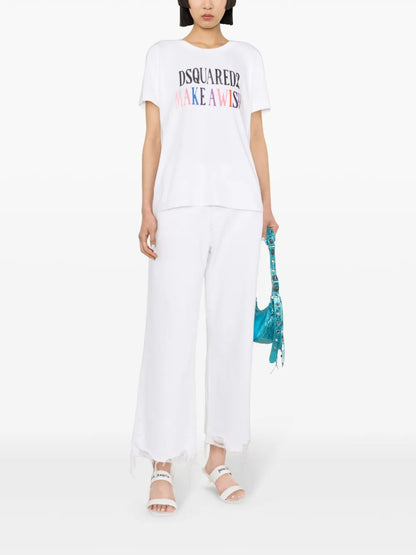 Slogan-Print Cotton T-Shirt