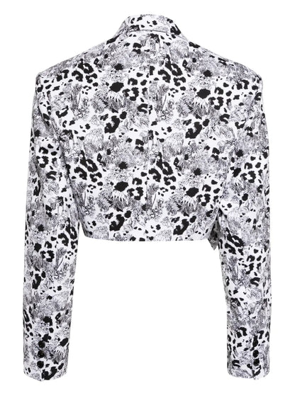 Bow Printed Cropped Jacket