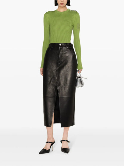 Crew-Neck Ribbed-Knit Top