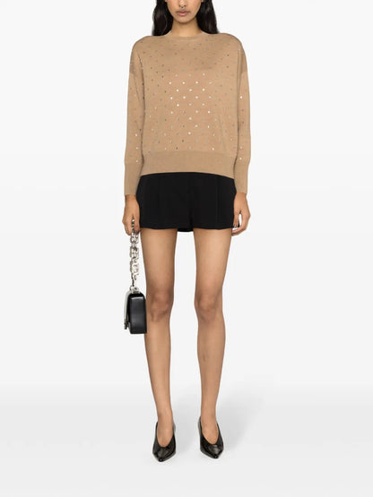 Crystal-Embellished Wool Jumper