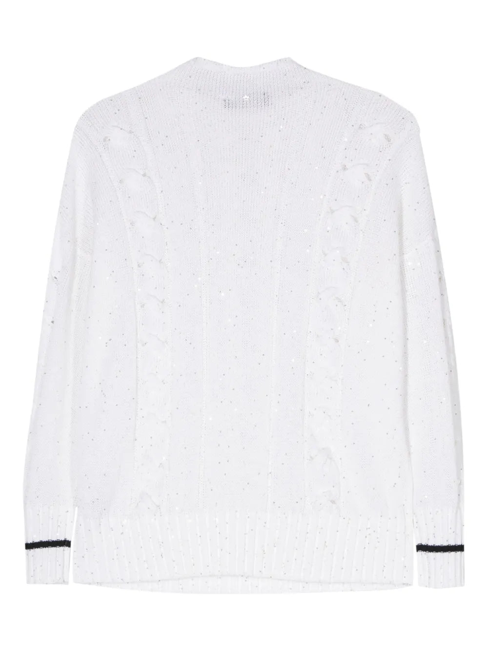 Sequin-Embellished Cable-Knit Jumper