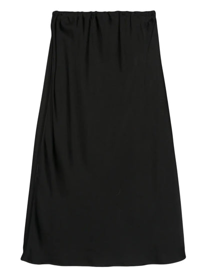Flared Satin Midi Skirt