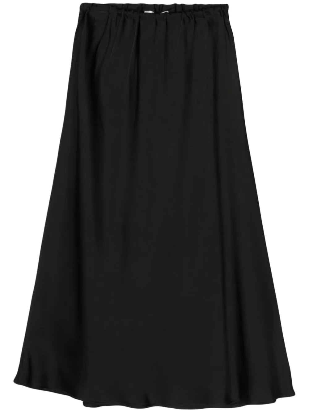 Flared Satin Midi Skirt