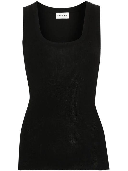 Fine-Ribbed Tank Top