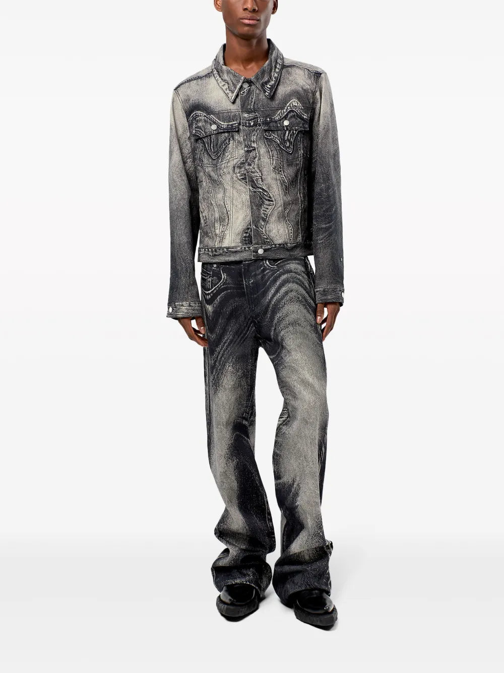 Swirl-Print Denim Jacket