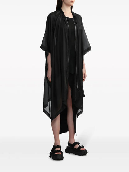 Zip-Front Silk Coat