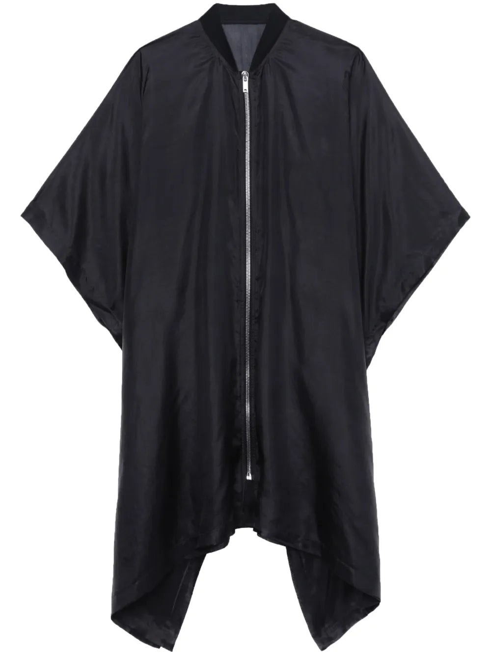 Zip-Front Silk Coat
