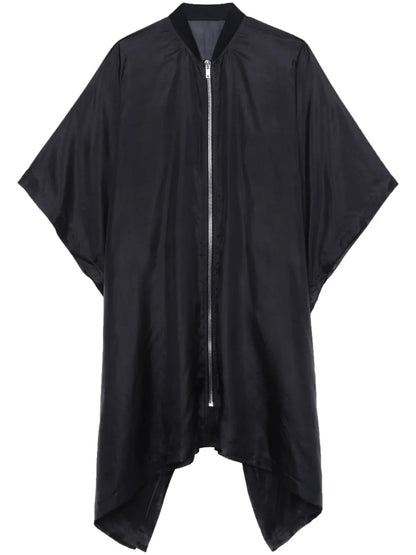 Zip-Front Silk Coat