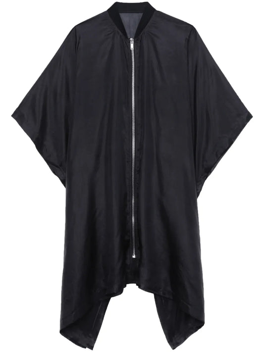 Zip-Front Silk Coat
